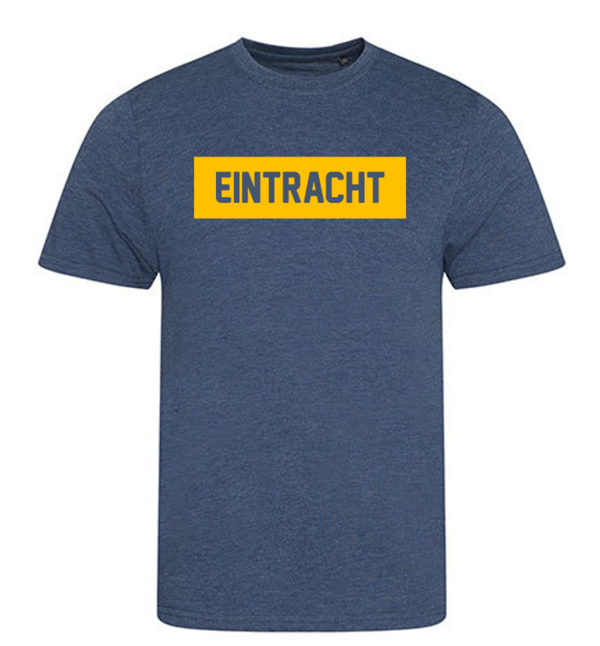 T-Shirt HERREN "EINTRACHT - invert" - Farbe: Heather Navy/Goldgelb